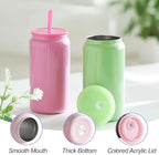 Stainless Steel Cups with Lids and Straws, 16 oz, 6 Pcs, Iridescent - Image 6