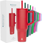 Elemental Spill Proof 40oz Insulated Tumbler with Handle & Straw Travel Mug by Elemental