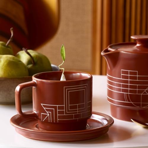 Tea Forte Café Cup with Lid, Terra Frank Lloyd Wright, 8 oz - Image 5