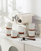 MALACASA 12oz Ceramic Coffee Mugs Set of 6, Khaki White - Image 6