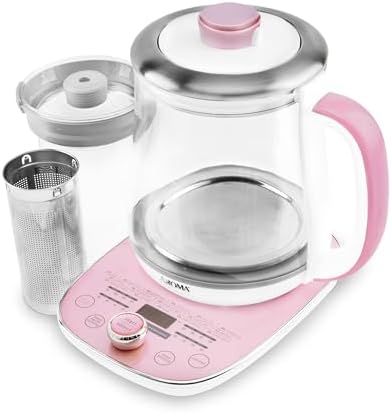 AROMA® Professional 1.5L / 6-Cup Glass Digital Electric Tea Maker, Automatic Keep Warm Mode, 16 Different Heat Setting Options, Spill-Free Pouring Spout (AWK-701) by AromaHousewares