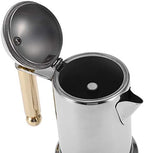 Moka Pot, Stainless Steel Moka Pot Stovetop Coffee Pot Electromagnetic Espresso Brewed Coffee Maker with Valve 4 Cups - Image 4