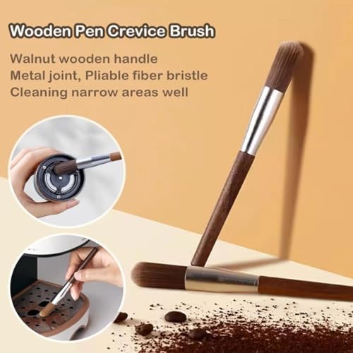 6Pcs Coffee Grinder Brush Set, Premium Wooden & Nylon Coffee Cleaning Brush with Air Blower & Wipe Cloth, Coffee Barista Brush Set for Coffee Machine Group Head - Image 5