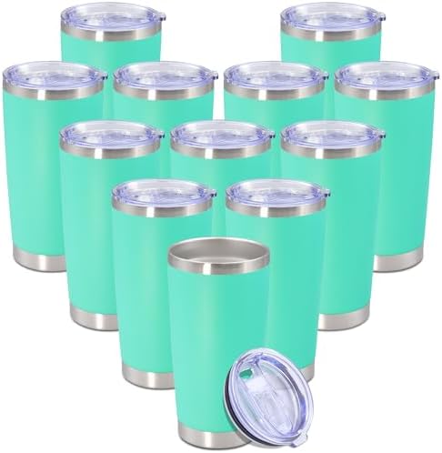 20 oz Tumbler Insulated Tumblers Stainless Steel Coffee Mug,LightBlue 12PCS by Providethebestproducts