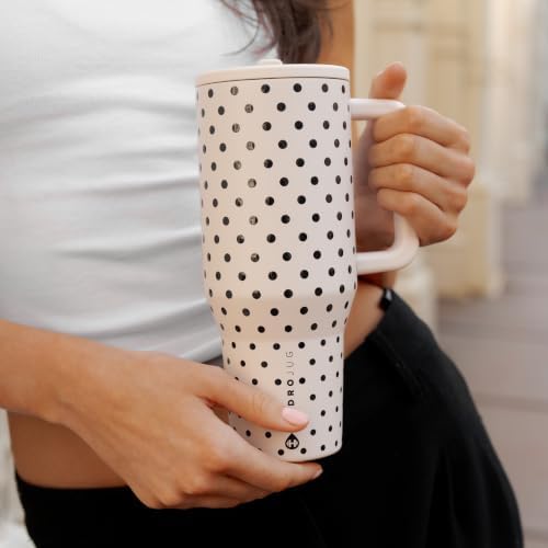 HydroJug Polka Dot Traveler 40oz, Insulated Tumbler, French Vanilla - Image 6