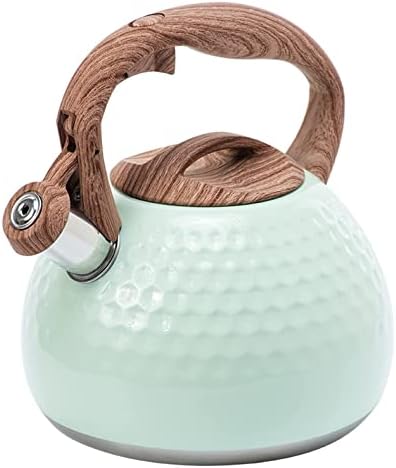 Stovetop Kettle 2.8L Stainless Steel Whistling Kettle Stovetop Teakettle Teapot Handle Kitchen for Gas Stove Induction Cooker Kettles for Stove(Green) by Unknown