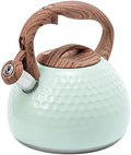 Stovetop Kettle 2.8L Stainless Steel Whistling Kettle Stovetop Teakettle Teapot Handle Kitchen for Gas Stove Induction Cooker Kettles for Stove(Green) by Unknown