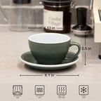 Loveramics Set of 1 x 300ml Latte Art Cup and Saucer (Forest) + Glass Travel Mug (Clear) - Image 4