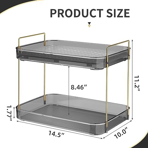 Seoneiro Whiskey Tray, Glass Cup Rack, Mug Holder, Coffee Cup Organizer, Bathroom Countertop Organizer with Drain Board Wine Glass Decorative, Food Tray, Kitchen Spice Rack - Image 2