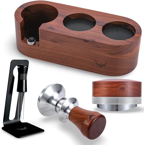 Espresso Tools Tamper Set WDT Espresso Tool, 54mm Espresso Tamper, 54mm Distribution Tool and Espresso Tamping Station - Perfect Espresso Accessories for Breville Machines by KNODOS