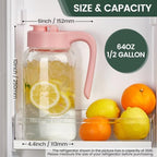Mason Jar Pitcher, 2 pcs 64 oz (2 quart), Glass Pitcher with Lid - Image 2