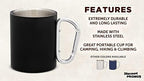 DISCOUNT PROMOS Stainless Steel Mugs with Carabiner Handle 10 oz. Set of 10, Bulk Pack - Perfect for Coffee, Soda, Other Hot & Cold Beverages - Black - Image 2