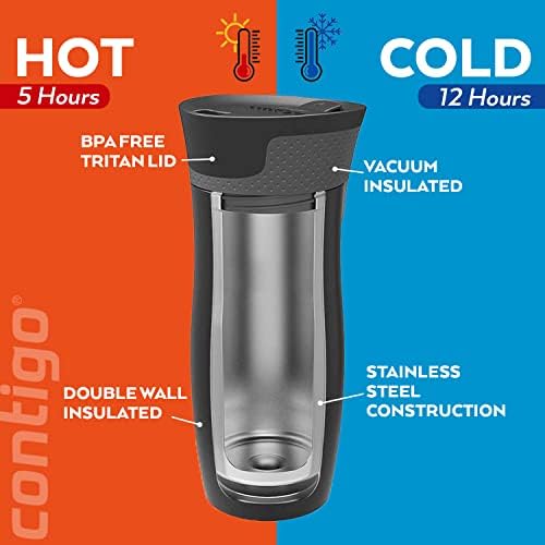 Contigo West Loop Autoseal Travel Mug, Stainless Steel Thermal Mug, Vacuum Flask, Leakproof Tumbler, Coffee Mug with BPA-Free Easy-Clean Lid - Image 3