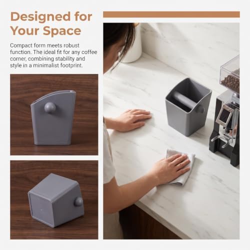 ibasenice Espresso Knock Box with Removable Bar, Shock-Absorbent, 5 Inch - Image 3