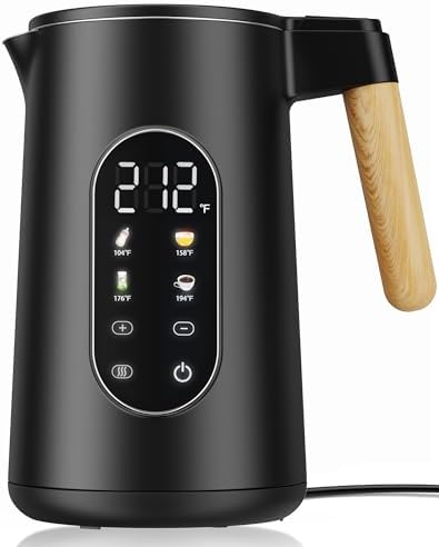 1.7L Electric Kettle with 4 Temperature Presets, Digital Display, Water Boiler with 304 Stainless Steel, Electric Tea Kettle Temperature Control by JIPPCL