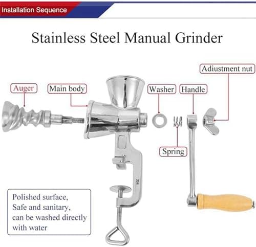 Manual Grain Grinder Hand Crank Grain Mill Stainless Steel Home Kitchen Grinding Tool for Coffee Corn Rice Soybean - Image 4