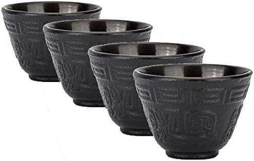 tetsubin workshop japanese cast iron kettle fitting Rich teacup,Pack of 4(100mL) by Unknown