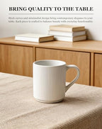 OTAGO Coffee Mugs for 6, 12 oz Mug Set, OTAGO Porcelain Cup Set Matte Reactive, Dringking Cup with Handle for Coffee, Tea, Cocoa, Milk, Yellow - Image 2