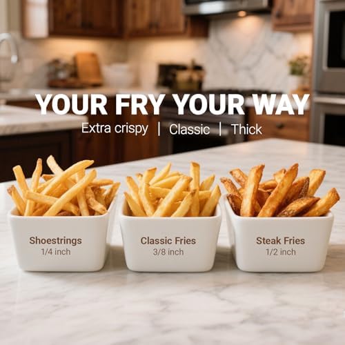 Sopito Pro French Fry Cutter for Potatoes with 1/4-1/2-3/8 Inch Blades - Image 4
