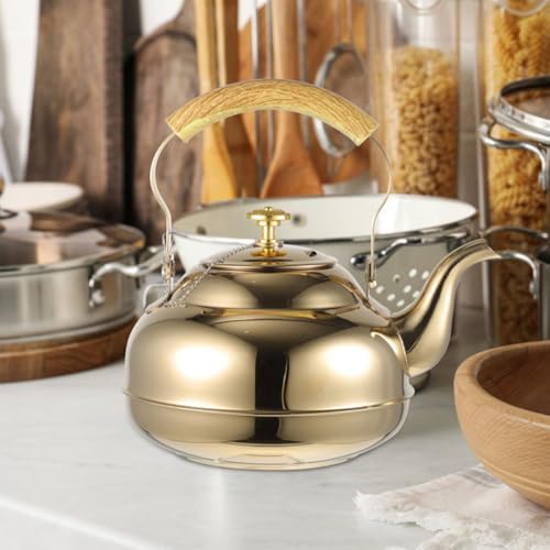 Stainless Steel Stovetop Tea Kettle with Wood Handle 1.5 L - Image 6