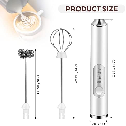 Electric Handheld Milk Frother 3-speed Stainless Steel Whisk - Image 3