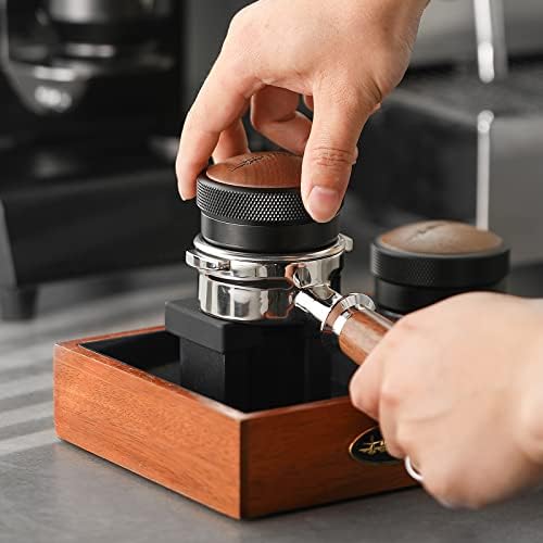 MHW-3BOMBER Espresso Coffee Distributor 51mm, Espresso Distribution Tool with Wooden Lid, Adjustable Height Coffee Leveler with Non-slip for 51mm Portafilters, Espresso Accessories T6095L4 - Image 6