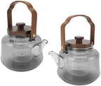 Jeffergarden 1000ml Glass Teapot with Removable Infuser, High Borosilicate Tea Kettle with Walnut Handle and 304 Stainless Steel Lid, for Electric Ceramic Stove Home Tea House Office - Image 5