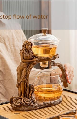 Zurucily Glass Teapot Set with Infuser Semi Automatic Tea Set Magic Teapot (Beauty) - Image 2
