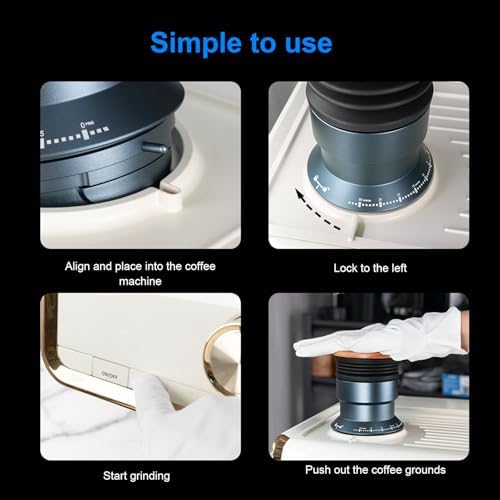 Cosiki Lid Aluminum Alloy Single Coffee Grinder Single Dose s, with Removable Wood Lid Silicone Bellow Blower Dose Bean s, for Blowing Out The Retained Coffee Grounds - Image 2