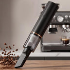 banapoy Mini Vacuum Cleaner, Handheld Vacuum Cleaner Cordless, Portable Desk for Coffee Grounds, Soft Brush Coffee Powder, for Car Interior, Keyboard, Drawer (Black) - Image 2