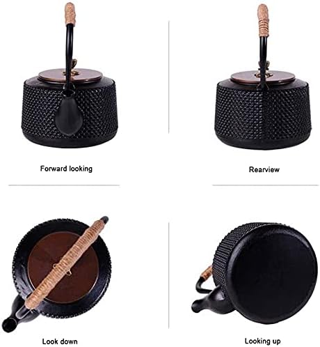 LJYT Teapot Japanese Style Teapot Cast Iron Teapot-exquisite Japanese Nail Design-black 1L - Image 4