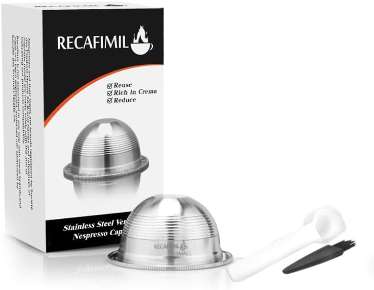 Stainless Steel Refillable Coffee Pods Capsules Reusable Metal Coffee Pod Refillable Filter Cup for Nespresso Vertuo Plus Series - Image 6