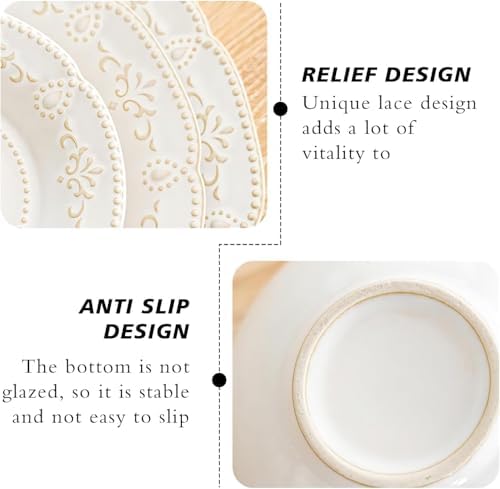 Cappuccino Cups with Saucers, 8oz Ceramic, Set of 4, Arctic White - Image 4