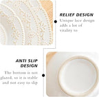 Cappuccino Cups with Saucers, 8oz Ceramic, Set of 4, Arctic White - Image 4