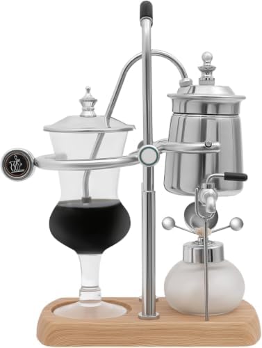 Belgian Balance Siphon Coffee Maker, Vintage Vacuum Brewer, 400ml Gold/silver Finish Brewing System, Manual Gravity Syphon Coffee Pot For Home Kitchen Silver by Unknown