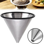 Coffee Filters Reusable Coffee Filter Stainless Steel Cone Dual Filter Dripper Tea Filter Funnel Mesh Coffee Filters - Image 3