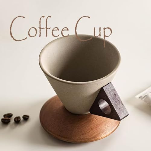Dos & Nueve, 250ml Vintage Terracotta Coffee Cup, Cone-shaped Coffee Cup, UFO-shaped base, Triangle Handle Design, Cuffee Mug - Image 5