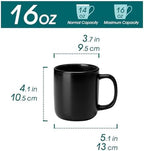 vancasso Stoneware Coffee Mugs Set, 16 oz Ceramic Coffee Cups for Americano Hot Tea Iced Coffee Cold Brew Cocoa Milk Mugs Set of 6, Dishwasher & Microwave Safe, Matte Black - Image 2