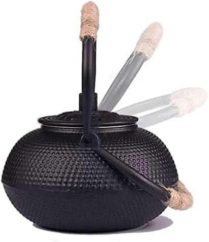 Cast Iron teapot,Classic Tea Kettle,Tetsubin Japanese Cast Iron Teapot Cup Set Tea Kettle Maker Tetsubin with Kettle Fork and Kettle Mat(Size:1200ml) - Image 6