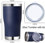 DOMICARE 20oz Tumbler with Lid Stainless Steel Tumblers Bulk, Double Wall Vacuum Insulated Coffee Travel Mug Powder Coated Tumbler, 8 Count (Pack of 1) Navy - Image 5