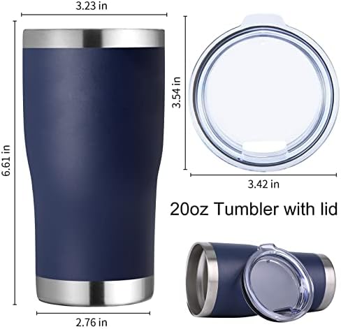 DOMICARE 20oz Tumbler with Lid Stainless Steel Tumblers Bulk, Double Wall Vacuum Insulated Coffee Travel Mug Powder Coated Tumbler, 8 Count (Pack of 1) Navy - Image 5
