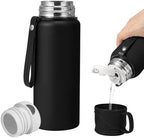 1500 ml Double wall vacuum Leakproof stainless steel wide mouth insulated water bottle,tea tumbler with tea strainer,cup and lid; travel coffee thermoses hot drinks,cold thermal flask by Unknown