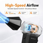 BiLOLLY Compressed Air Duster, 130,000 RPM Electric Air Duster Blower, Rechargeable Turbo Fan with Stepless Speed Control, Portable Mini Jet Blower for Computer, Keyboard, Car, Home and Outdoor - Image 2