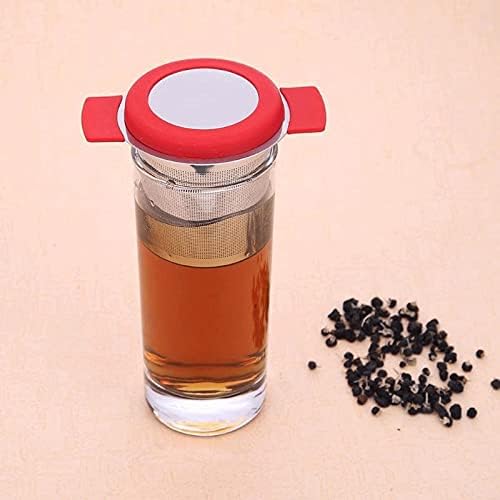 Tea Filters Stainless Steel Reusable Tea Infuser Basket Fine Mesh Strainer With Handles Lid and Coffee Filters for Loose Leaf(Green) - Image 3