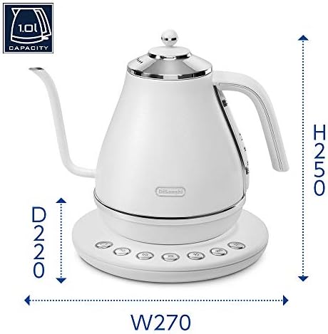 DeLonghi KBOE1230J-W Electric Cafe Kettle with Temperature Setting Function, 1.0 L (1.0 L) White - Image 2