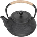 Cast Iron Teapot 800ml with Infuser and Handle Black by Hemobllo