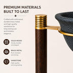 Sandstone Coffee Dripper with Wooden Stand, Reusable Pour Over Filter - Image 3