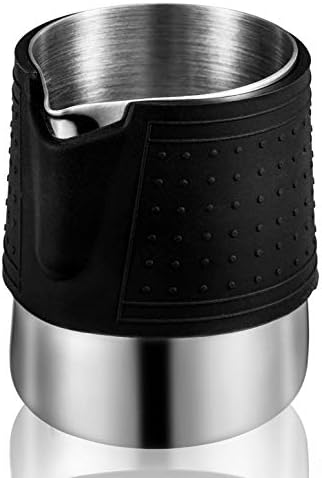 Stainless Steel Milk Frothing Pitcher, 12oz/350ml Milk Coffee Cappuccino Latte Art Frothing Pitcher Barista Milk Jug Cup Super Control Heat Resistant Silicone Grip Pads - Image 4