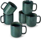 vancasso STARRY Coffee Mugs Set, 16 oz Ceramic Coffee Cups for Americano Hot Tea Iced Coffee Cold Brew Cocoa Milk Stoneware Mugs Set of 6, Dishwasher & Microwave Safe, Green by vancasso