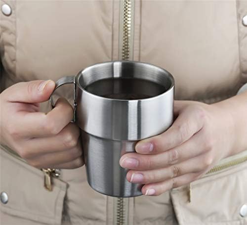 Stackable Stainless Steel Coffee Cups, Insulated Tea Cups with Stainless Steel Handle, Double Walled Insulated Coffee Mug, Keep Drinks Hot or Cold Longer, Metal Stand, Set of 6 - Image 7